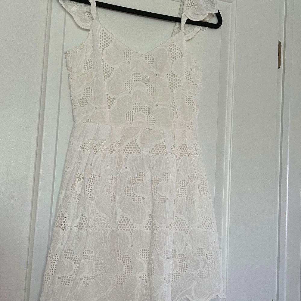 White Eyelet Mini Dress